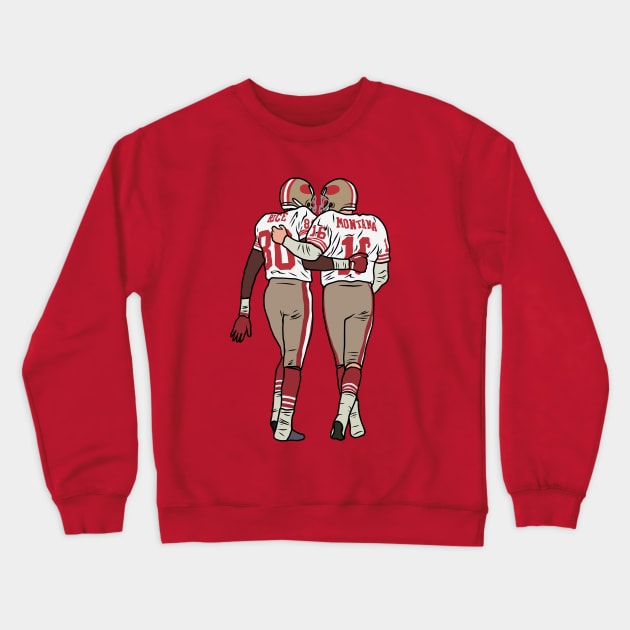 Jerry Rice and Joe Montana Crewneck Sweatshirt by rattraptees